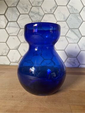 Vintage Cobalt Blue Glass Vase